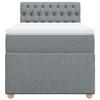 Exclusive House - Bed Slat Base with Mattress Light Grey 100x200cm Fabric