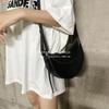 Paris Niche Design Genuine Leather Crescent Saddle Bag - Fashionable Shoulder Messenger Bag