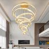 Luxury Crystal Spiral Chandelier for Villa Living Room & High Ceiling Duplex Mezzanine