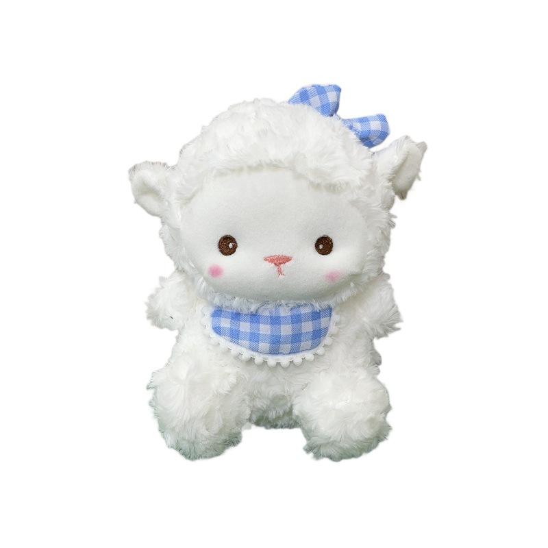 Cute bib lamb plush toy exquisite doll doll eight inch grab machine doll wedding gift