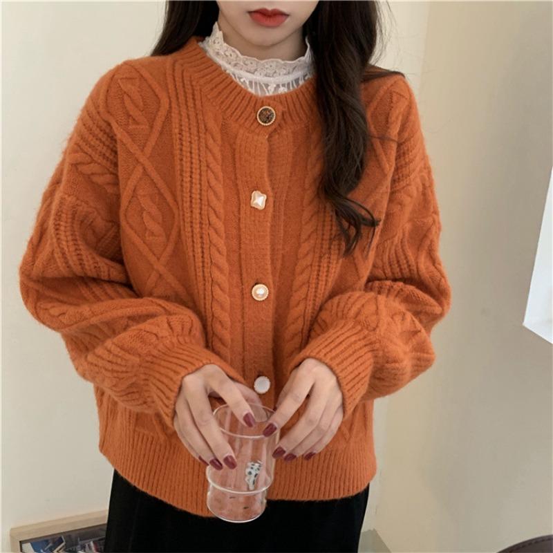 YYFS Women's Fashion Casual Fall Winter Solid Color Print Long Sleeve O-Neck Sweaters