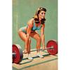 Poster and Print Canvas Painting Body Building Weightlifting Wall Art Picture for Gym Room Decor Retro Girl Exercise Fitness