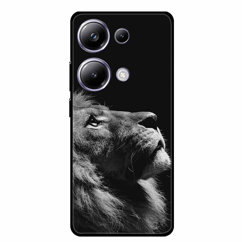 For Xiaomi Poco M6 Pro 4G Phone Case Cover Wolf Shockproof Black Silicone Soft Back Cover Cases For Poco M6 Pro Case M 6 M6Pro