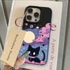 INS Cartoon Cat Cool Lichee Leather Pattern Phone Case For Samsung S26 S25 S24 S23 S22 S21 S20 Plus FE Ultra 4G 5G Shockproof