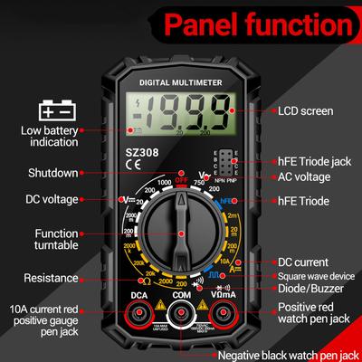 Digital Multimeter High Accuracy Multifunctional Portable Mini Voltage Current Tester for Repair Maintenance Voltage Multimeter