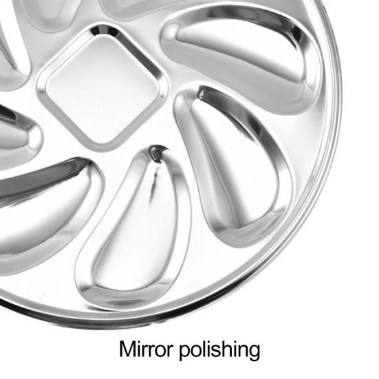 Seafood Plate Multipurpose Food Grade Oyster-shaped Grooves 8 Slots Rust Resistance Oyster Serving Plate