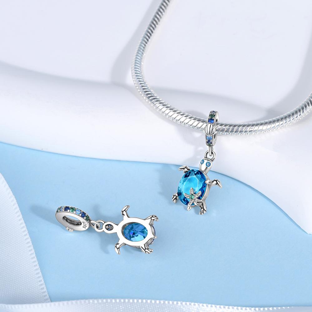 Glittering Copper Colorful Star Turtle Charm Fit Original Bracelet Women Necklace Jewelry Gift Copper Charm Beads