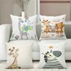 Cute Animal Print Throw Pillows For Home Decor Polyester pillowcase, sofa decorative cushion cov Headboard Pillow
