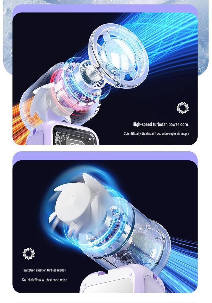 K688 Mini USB Handheld Fan - Portable, High-Speed, Strong Wind, Compact Steel Cannon Design