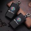 Car Case Keys Pouch Carbon Fiber Fabric Keychain Bag For Alfa Romeo STELVIO Giulia 159 Giulietta 147 Mito 156 MTO Sportiva Car zk7