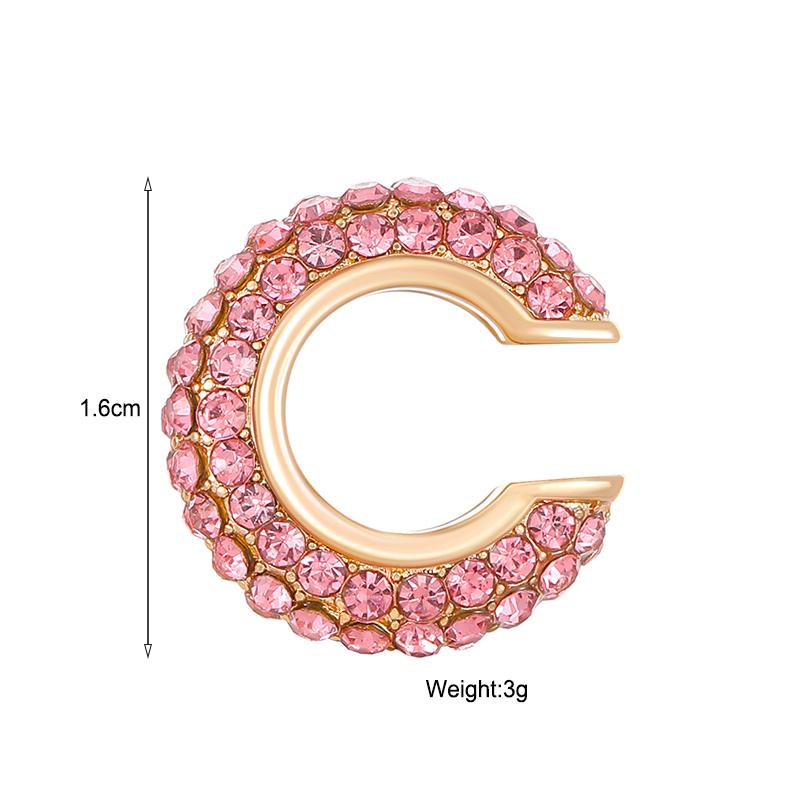 1PC Gold Color C Shape Round Cartilage Clip Earrings Women Luxury Crystal Rhinestone Fake No Pierced Geometric Ear Cuff Jewelry