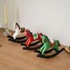 Wooden Rocking Horse Statues Decorative Animal Statue Sculptures Ornament for Office Home Table Centerpieces Gift