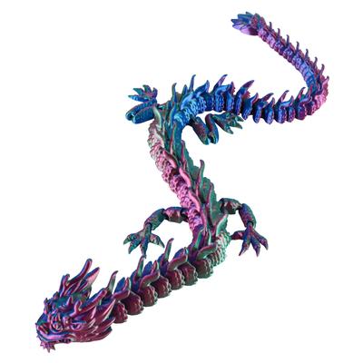 New 3D Printed Dragon - 41.5Cm Long Pose-Able Model With Full Body Moving Joints & Limbs, Unique Home Decor Collectible
