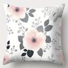 4pcs set, sofa cushion cover, gray-pink flower pillowcase, 45x45cm, single-sided printing, home decoration,