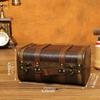 Vintage Suitcase Box Wood Chest Portable Ornament Wooden Trunk Treasure