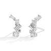 Retro Punk 925 Sterling Silver Irregular Geometric Stud Earrings - Cute, Fashionable Ear Cartilage Accessories