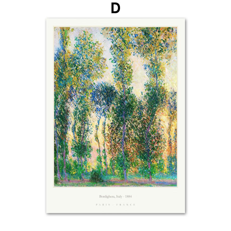 Monet Abstract Landscape Posters Exhibition Museum Wall Art Print Canvas Painting Gallery Wall Pictures For Living Room Decor