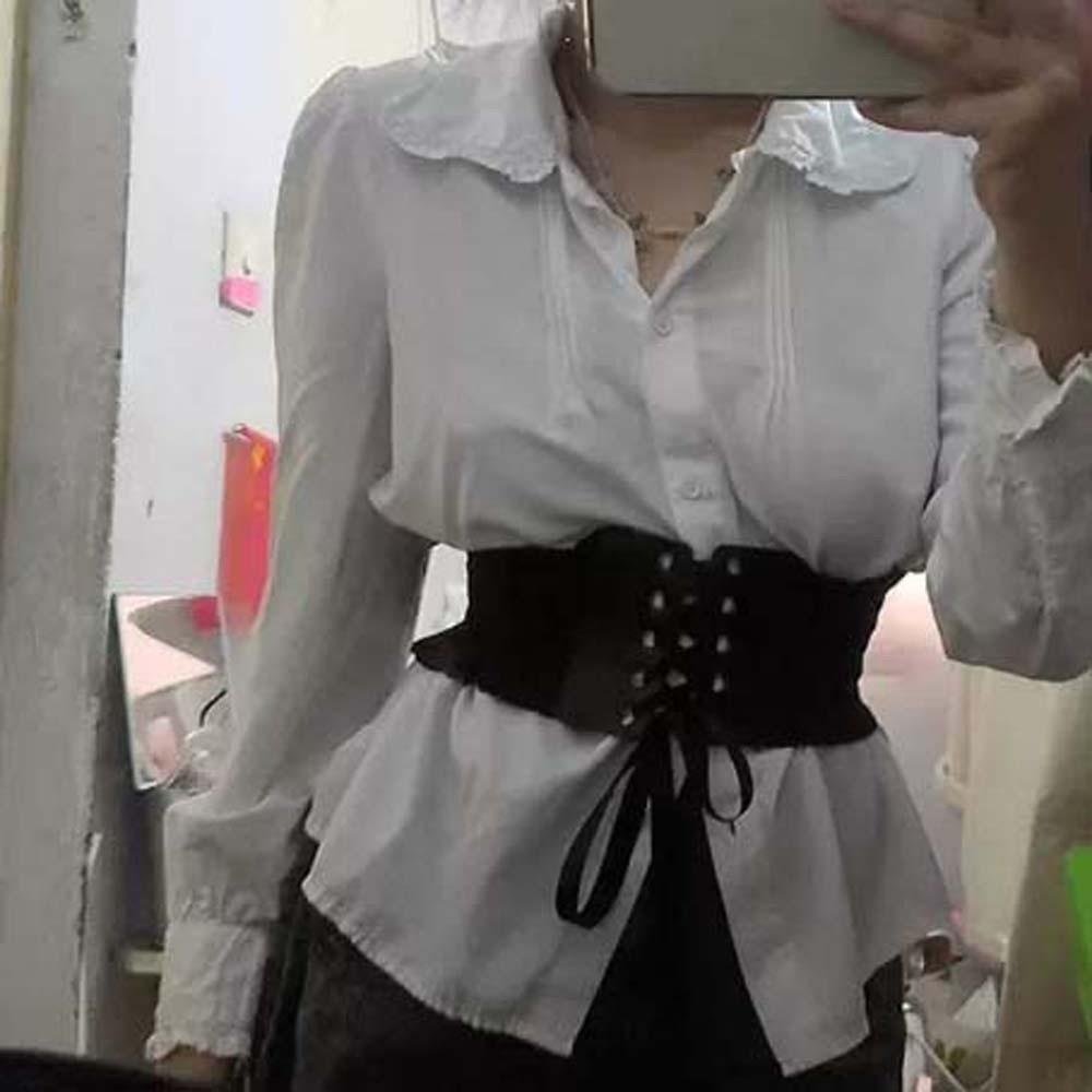 Polyester Elastic Pleated Cummerbunds Strap Rope Elastic High Wide Belt  Girls