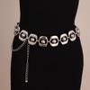Geometric Metal Waist Chain For Women With Hook Closure Fashion Hip Belt Accessory