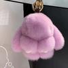 Cute Faux Mink Fur Plush Bunny Pendant Keychain Charm