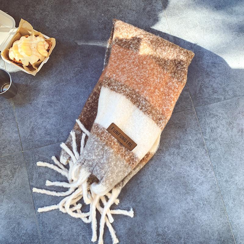 High-end scarf women's winter new versatile thickened plush warm scarf autumn