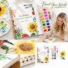 Watercolor Coloring Book with Pigment Set for Painting and Drawing