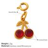 Vitality Sweet Wind Rhinestone Variety Jewelry Buckle Cherry Pendant Stainless Steel Gold Plated Exquisite Accessories