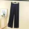 Plus Size Women's High-Waist Wide Leg Modal Pants - Solid Color, Loose Fit, Floor-Length, Summer Casual