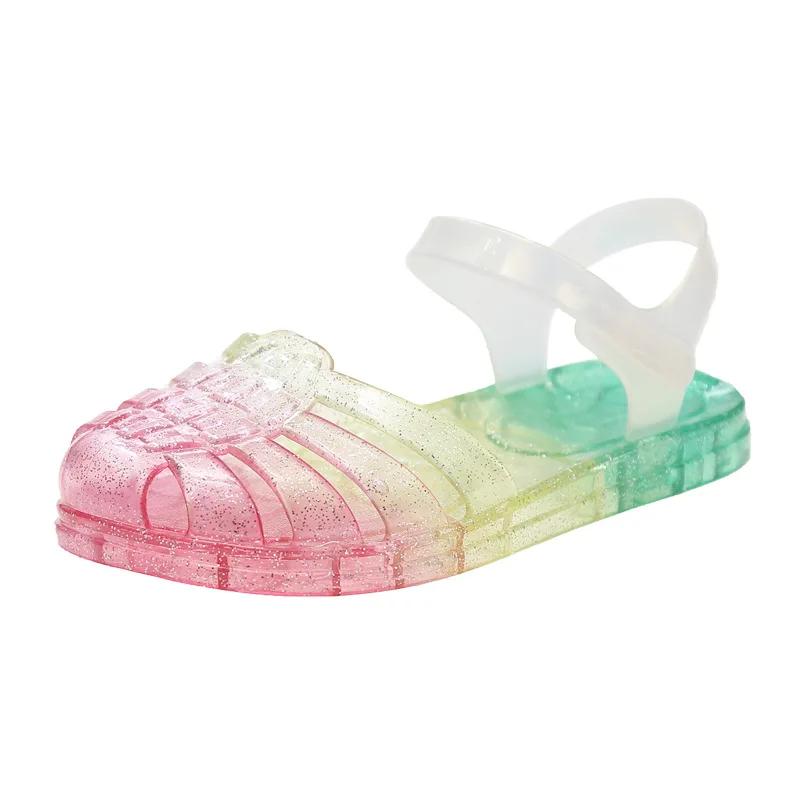 Summer Girls Sandals Crystal Jelly Shoes Glitter Butterfly Children Sandals Summer Baby Shoes Rome girl sandals 24