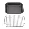 Roast Pan with Rack Rectangle Broiling Pan Carbon Steel Iron Handle Anti Stick Dishwasher Safe Baking Pan for Turkeys