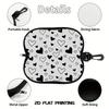 Cute Black and White Heart Print Soft Eyeglasses Sunglasses Case,Portable Eyewear Protective Pouch,Lightweight Travel Glasses Accessories