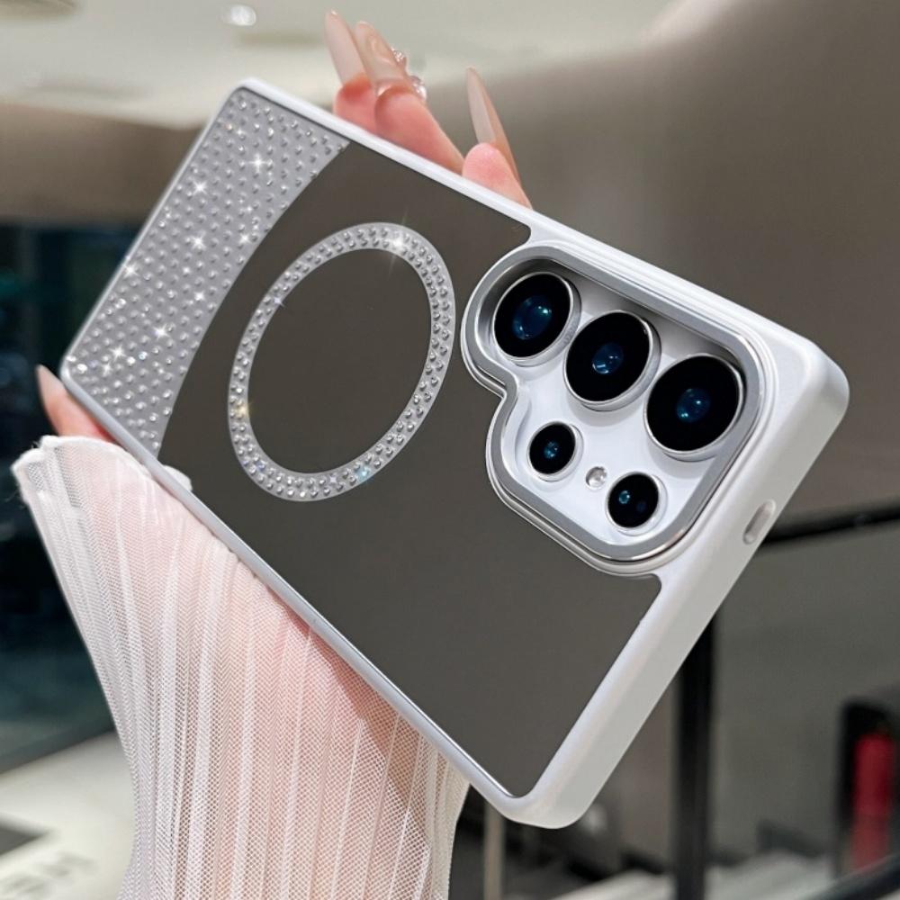 Stylish Flash Diamond Colored Mirror Magnetic Case for Samsung S25 S26 S23 S22 S24 Ultra Plus FE A55 A56 A35 A25 A15 A26 Cover