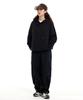 CREAM SODA LAB Wide Cut Rivet Point Elastic Waist Pants Black