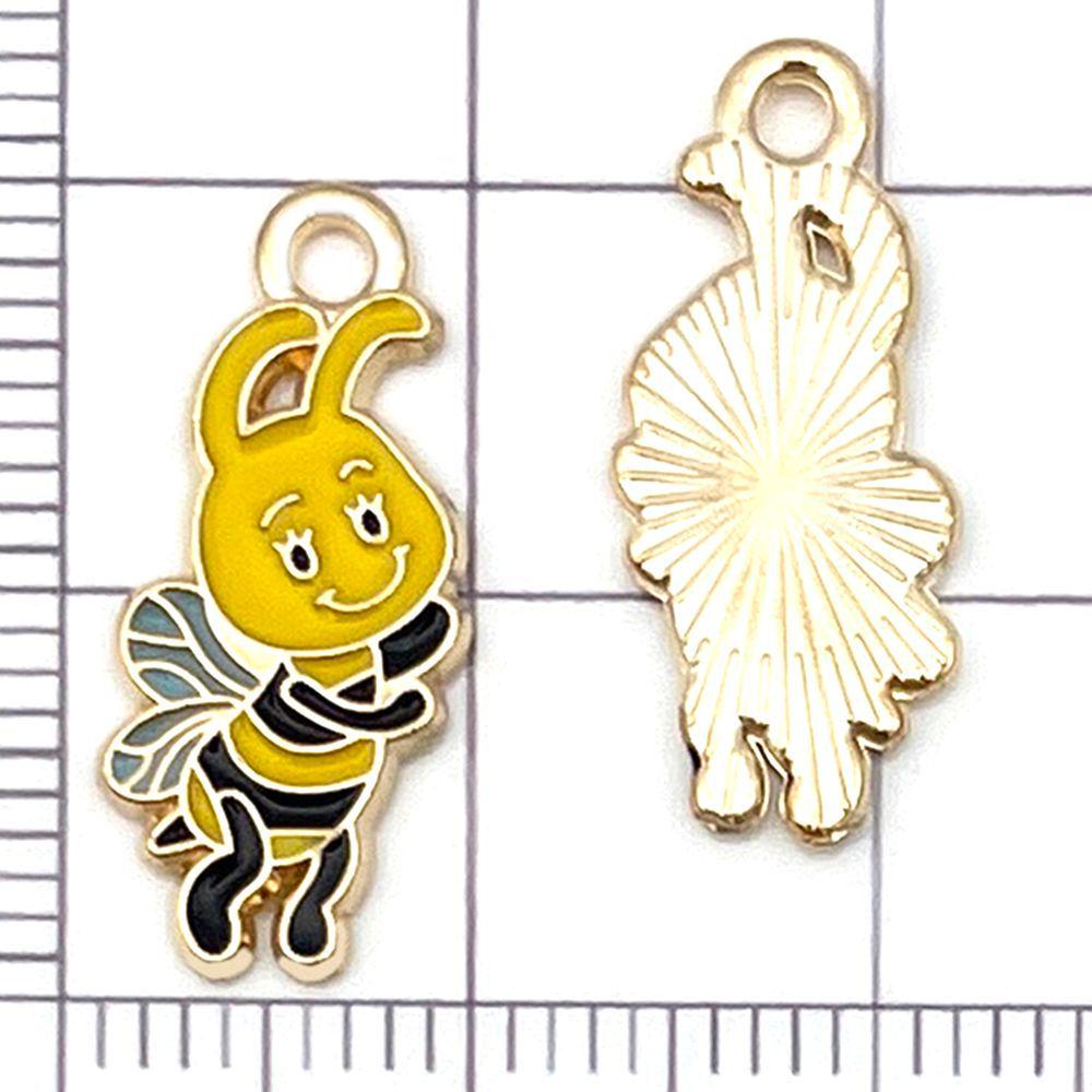 Set of 20 Yellow Enamel Bee and Beehive Pendants for DIY Bracelets and Necklaces