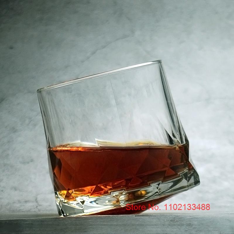Famous Brand Ocean Top Whisky Tumbler Glass Diamond Prismatic Cut Thick Heavy Whiskey Rock Cup Beer Glasses Spinning Wineglass