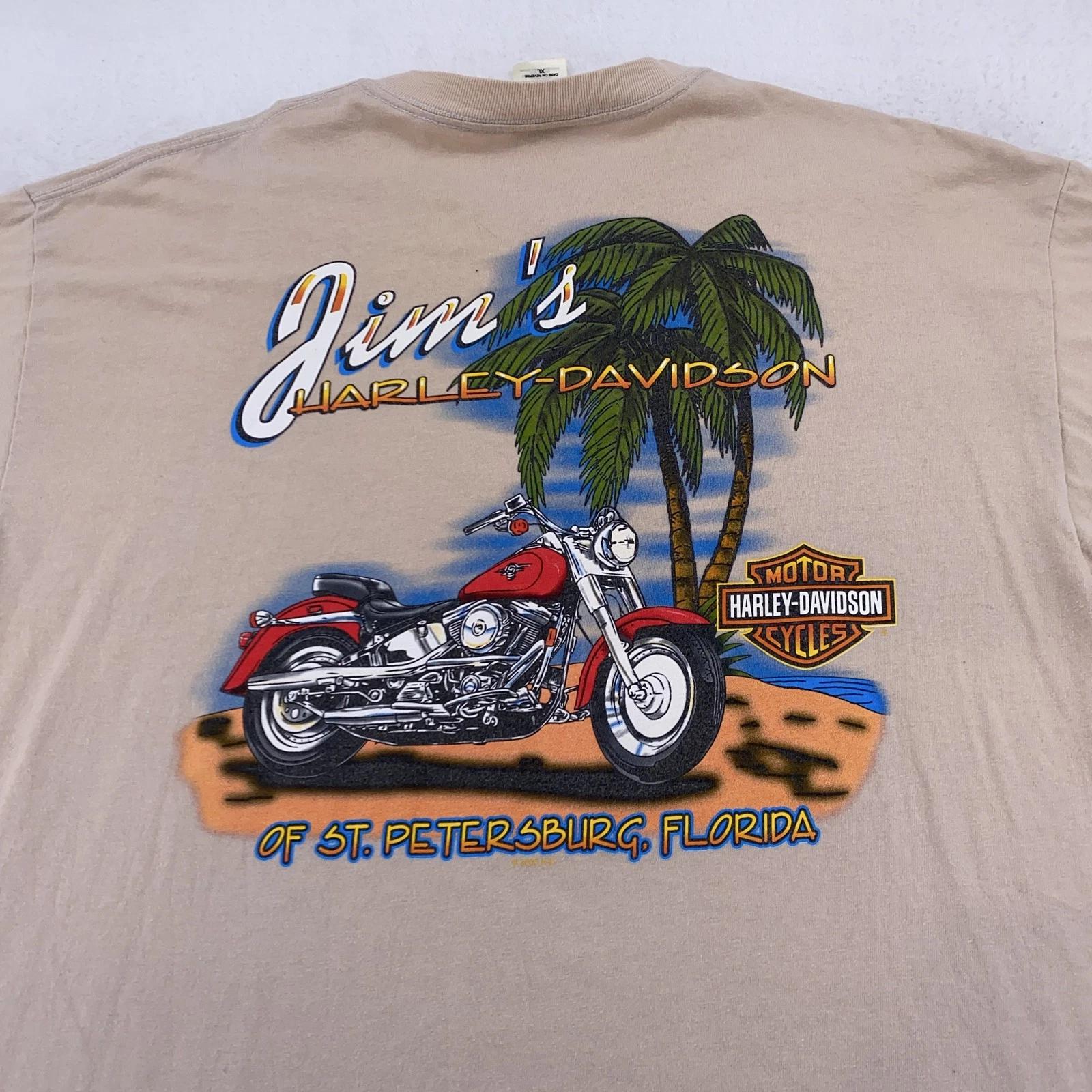 Vintage Harley-Davidson Shirt Mens XL St. Petersburg Florida Motorcycle Biker L