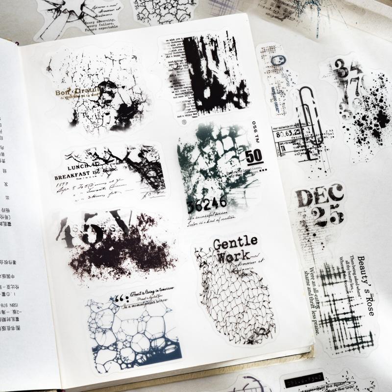 Journal GO 100pcs Creative Overlapping Pattern Stickers for Card Kraft Making Collage Junk Journal Decoration Decals Stationery