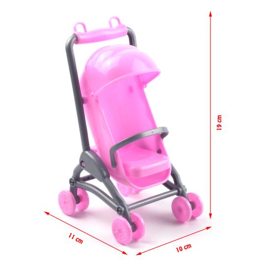 2 in 1 Baby Stroller Pram Model Kids Toy DIY Miniature Dol-lhouse Accessories