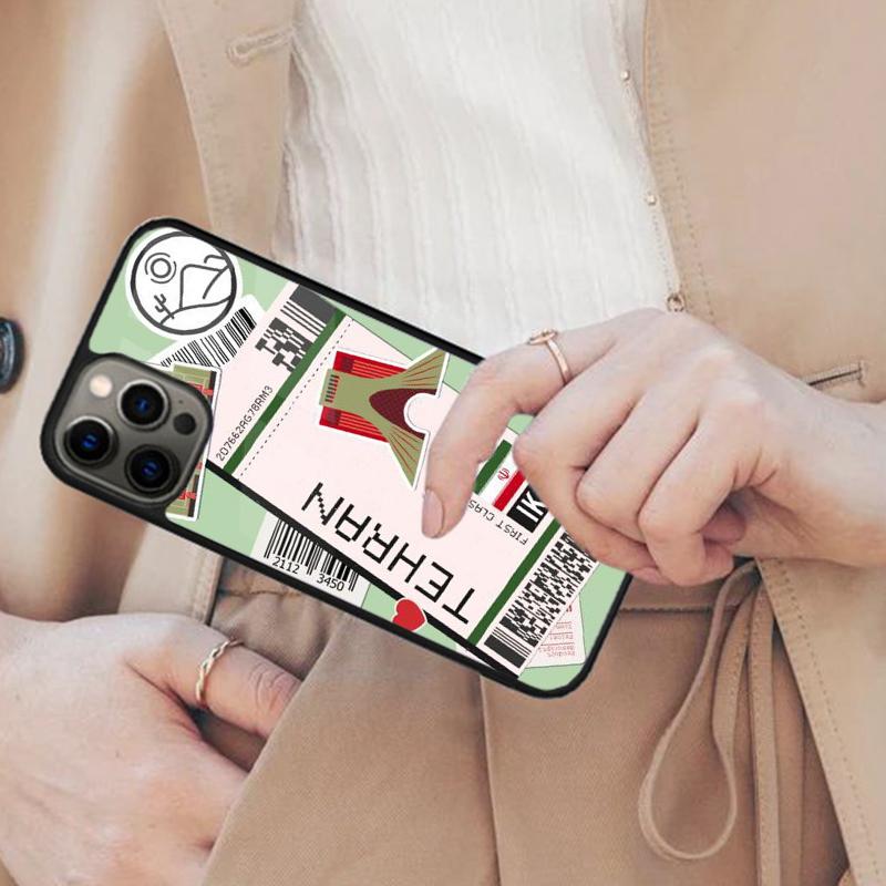 Boarding Pass Ticket Magnetic Phone Case For APPLE iPhone 17 Air 16 14 13 12 Pro Max 15 Plus Wireless Charge With MagSafe Cover
