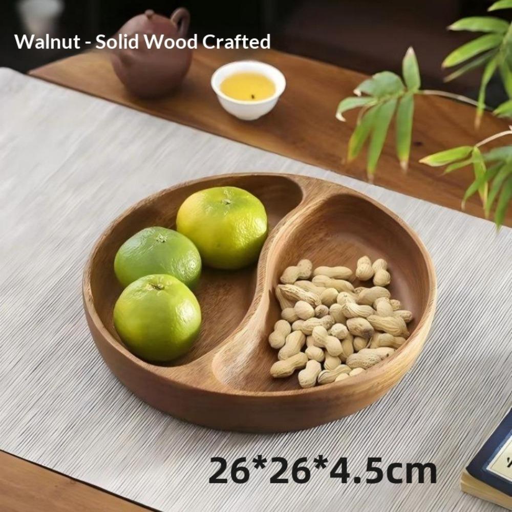 South American Walnut Melon Seeds Plate Japanese Solid Wood Snacks Fruit Dessert Tray Creative Acacia Wood Dessert Plate