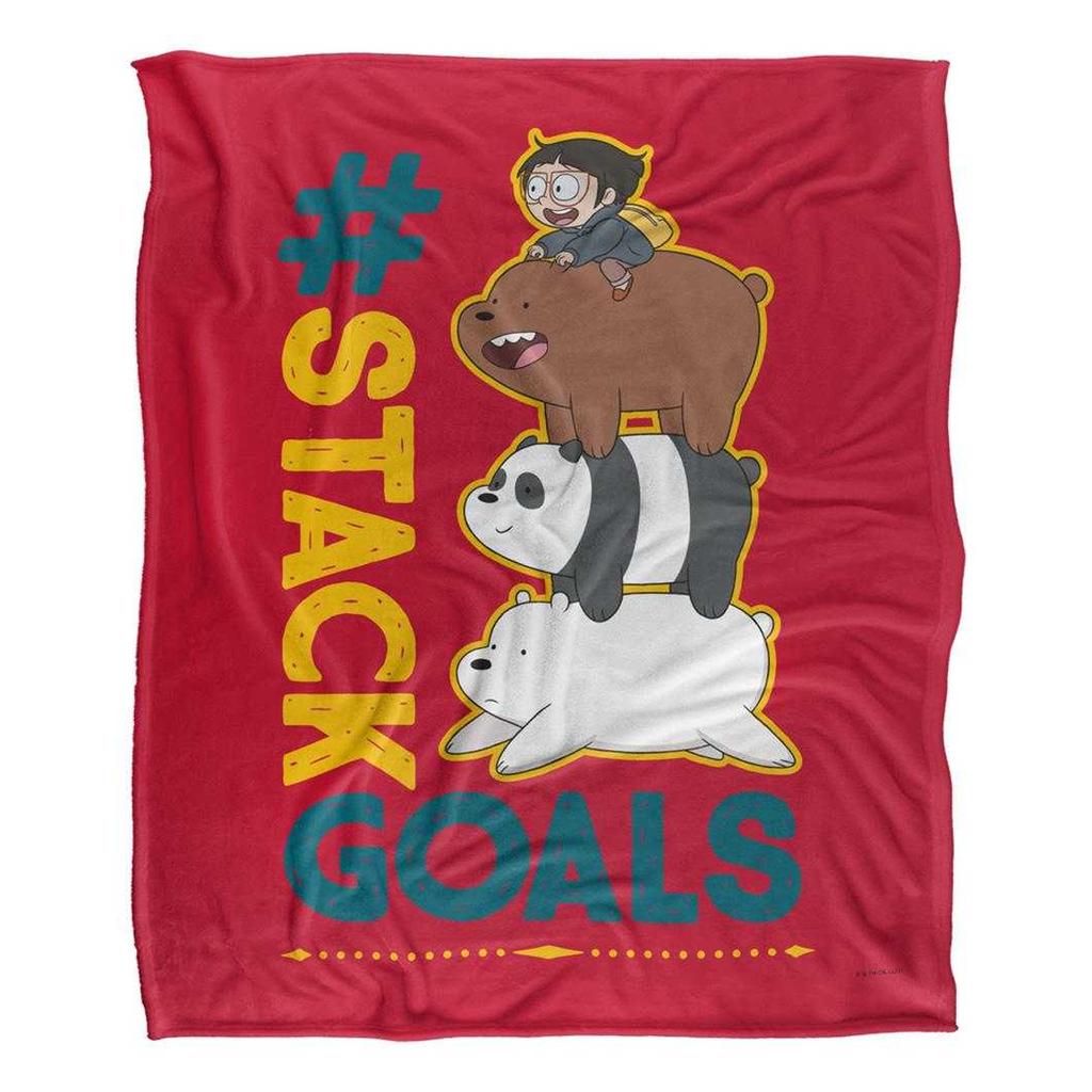 We Bare Bears Goals Silky Stack Supersoft Blanket