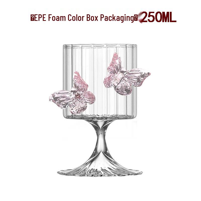 Shineqi Faceted Butterfly Glass Water Cup