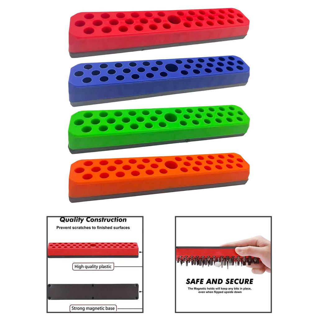 Hex Bit Holder, Portable Reliable with Magnetic Base Screwdriver Bit Organizer,