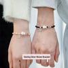 Guochao Strawberry Crystal Pixiu Bracelet - Light Luxury Woven Rope for Couples