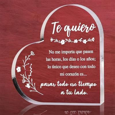 Cartão de Cumprimentos Plano 2D Espanhol Acrílico Decoração de Mesa Placa, Placa de Decoração para Casa Arte de Parede Suspensa Decoração de Jardim Decorativa para Porta de Quarto Sinais H