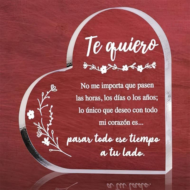 

2D Flat Greeting Card Spanish Acrylic Desktop Decoration Plaque, Home Decor Plaque Hanging Wall Art Decorative Garden Decoration for Room Door Signs H 10*10*1CM