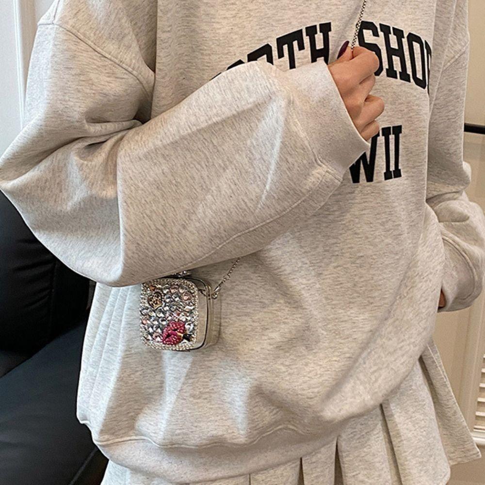 Gold/Silver Banquet Chain Bag Elegant Mini Lipstick Bag Handbag Rhinestone Evening Bag Women