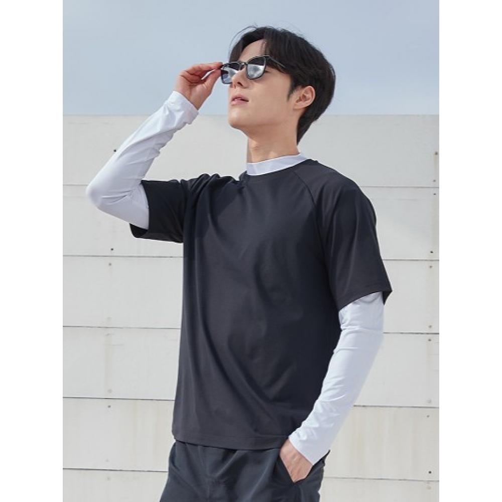 

Daiso [Uv Protection Up To 99 ] Uv Protection HaLf Neck Base Layer For Men M L White