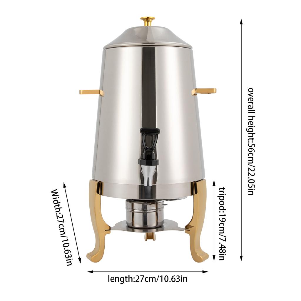 3.5 Gallon Hot Beverage Dispenser, Stainless Steel Coffee Urn Chafer, Hot Drinks Dispenser for Milk Coffee Tea Water Juice