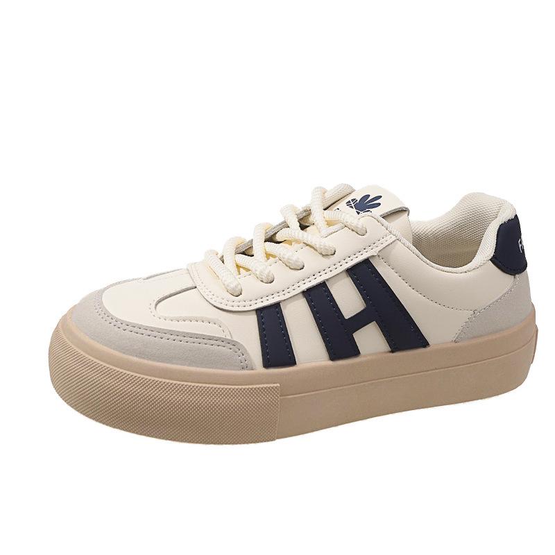 thick-soled German training shoes, spring and autumn white shoes for women's  new student versatile casual lace-up popular sports board shoes
